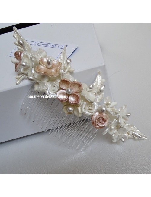 Cold porcelain bridal headdress