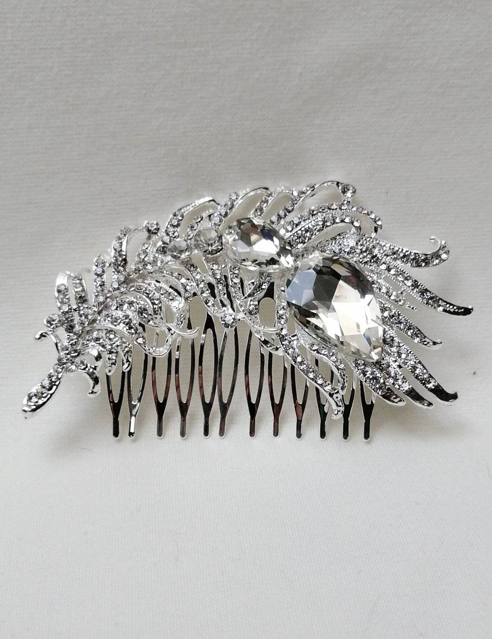 Feather Bridal Comb