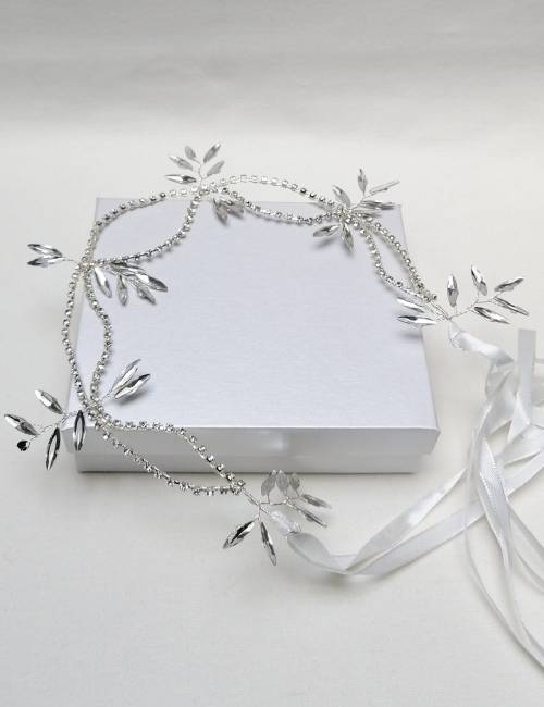 Bridal or Guest Headdress with Crystals and Rhinestones